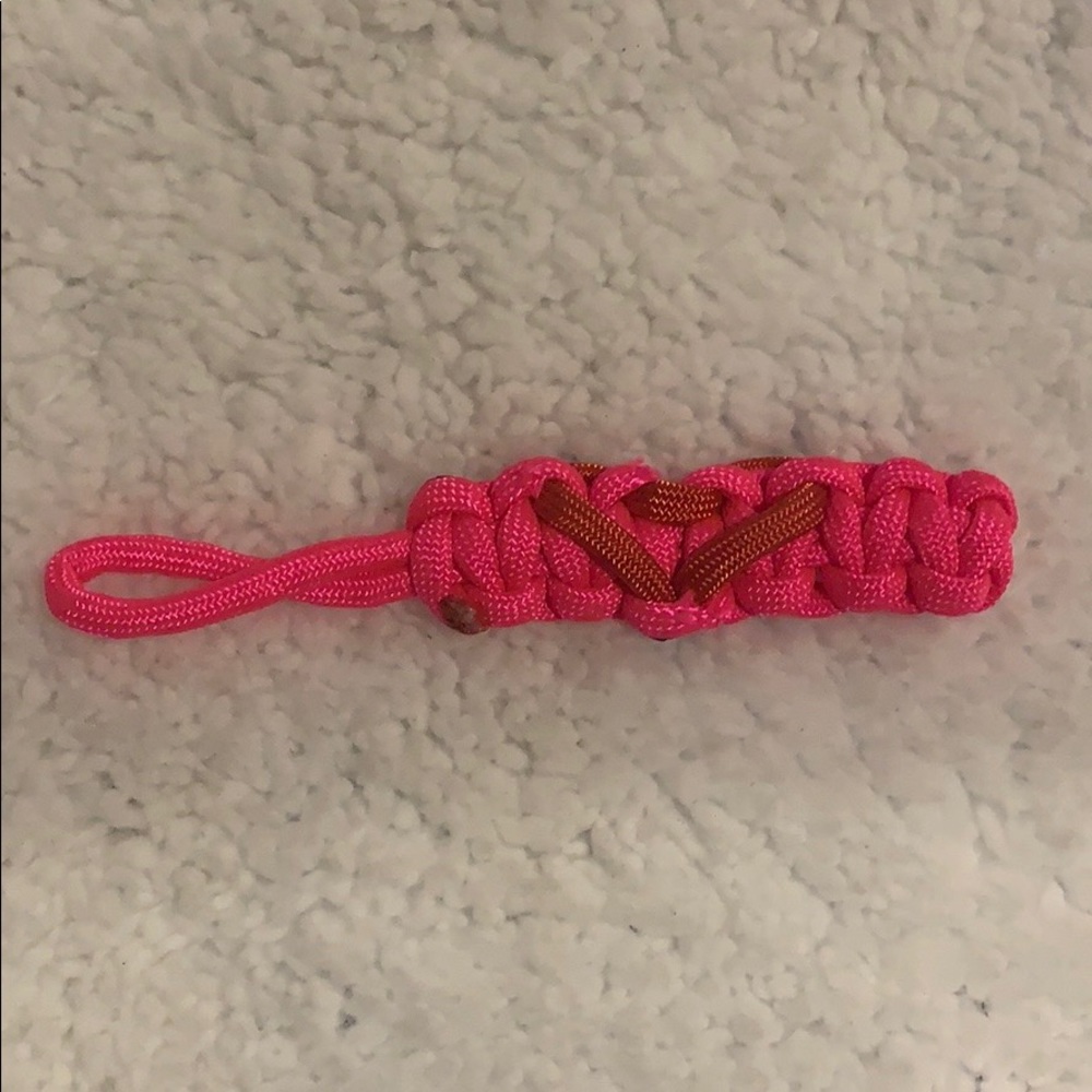 Pink and red heart keychain